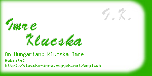 imre klucska business card